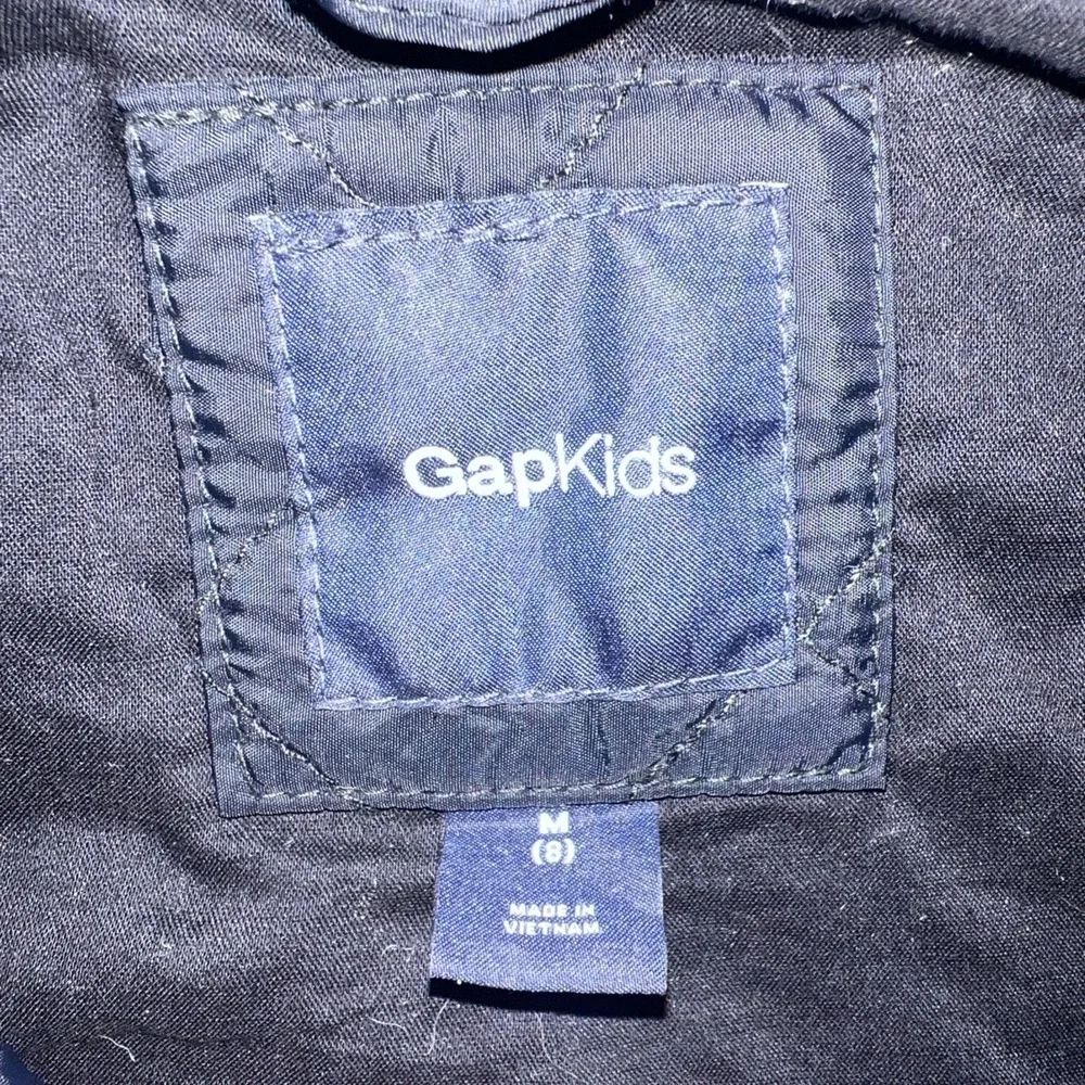 Gap Kids Jacket Youth Sz M (8) Blue Diamond Quilted Insulated Utility Coat Chore